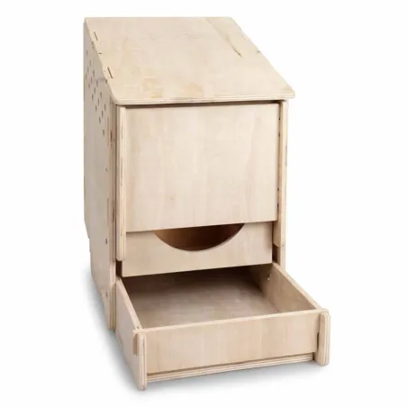 Pondoir en bois pour poules avec réceptacle à œufs