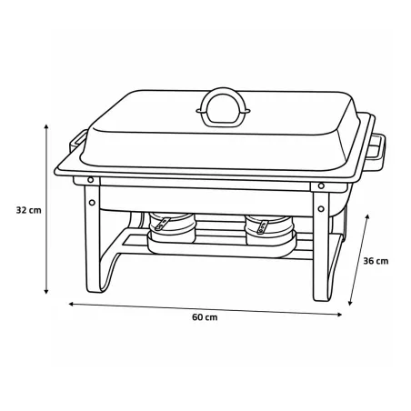 Bain-marie inox 60x36cm pour buffets et événements