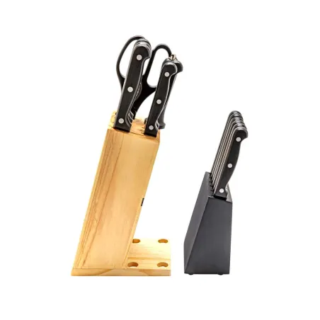 Bloc couteaux 15 pièces en pin - acier inox 420 + ciseaux