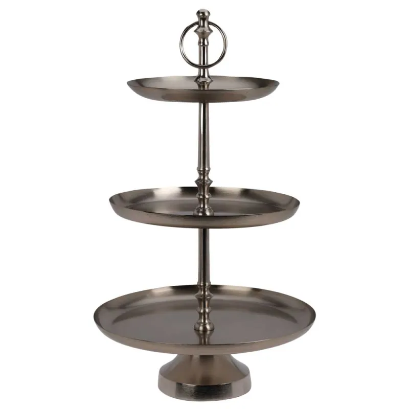 Présentoir 3 étages inox - Idéal pour buffets et réceptions