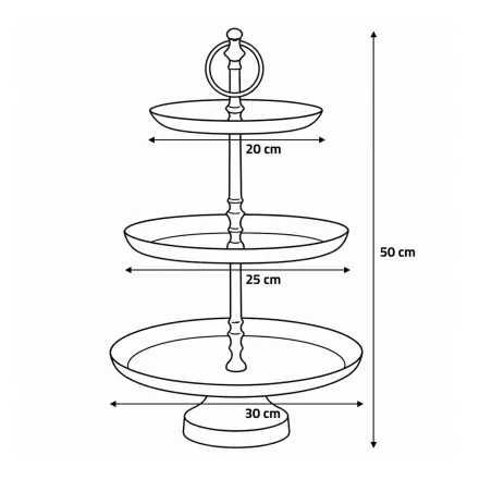 Présentoir 3 étages inox - Idéal pour buffets et réceptions