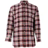 Chemise longue carreaux bordeaux en coton S à 4XL
