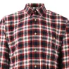 Chemise longue carreaux bordeaux en coton S à 4XL