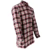 Chemise longue carreaux bordeaux en coton S à 4XL