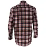 Chemise longue carreaux bordeaux en coton S à 4XL