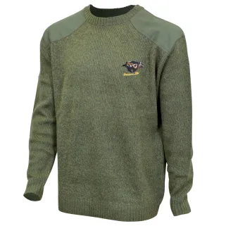 Pull chasse brodé sanglier - Taille S - Kaki