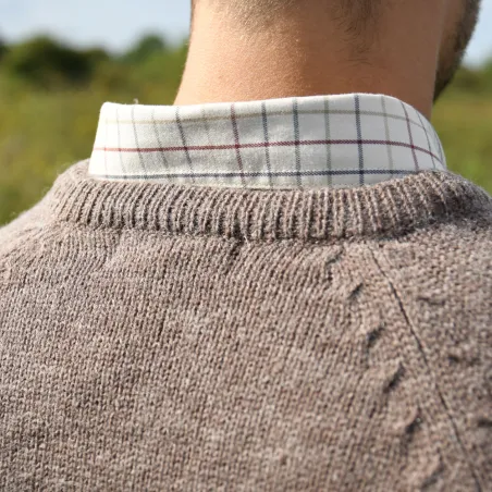 Pull laine col rond marron - Confort & style