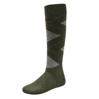 Chaussettes Jacquard kaki pour marcheurs et éleveurs