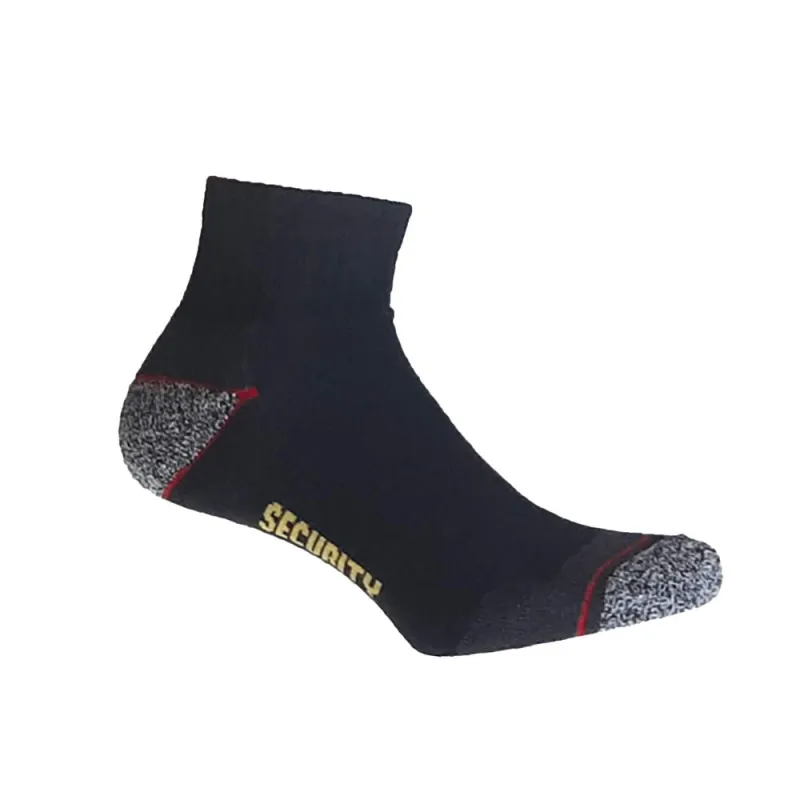 Lot 3 paires chaussettes sécurité courtes - Noir/gris