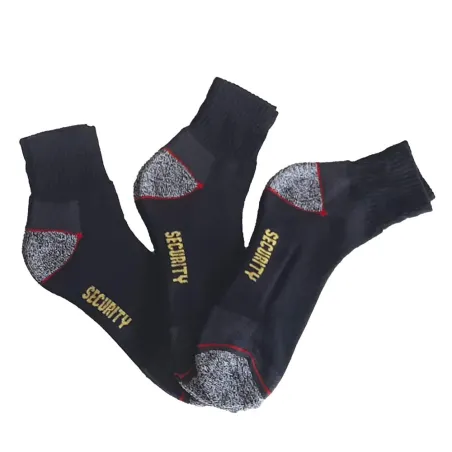 Lot 3 paires chaussettes sécurité courtes - Noir/gris