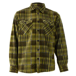 Chemise d'hiver à carreaux polaire verte - style trappeur