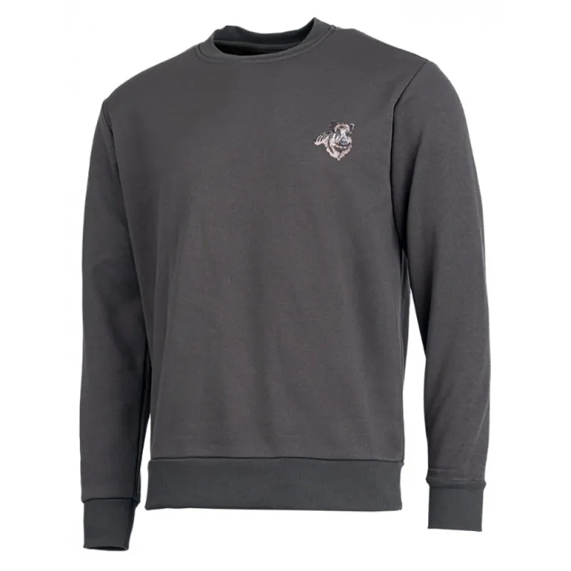 Sweat polaire brodé sanglier - Vert éleveur