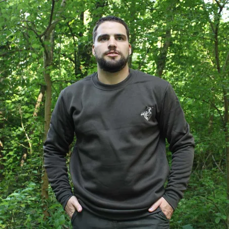 Sweat polaire brodé sanglier - Vert éleveur