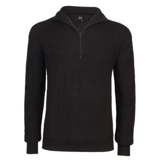 Pull Troyer Noir Brandit® - Col Camionneur Homme