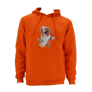 Sweat capuche épagneul Bartavel® orange vif 50% coton