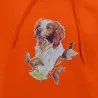 Sweat capuche épagneul Bartavel® orange vif 50% coton