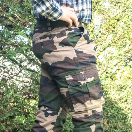 Pantalon treillis F1 6 poches doublé camo - Chasse grand froid
