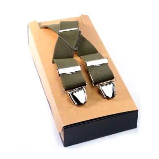 Bretelles Hercule kaki 4 pinces 120 cm - Homme