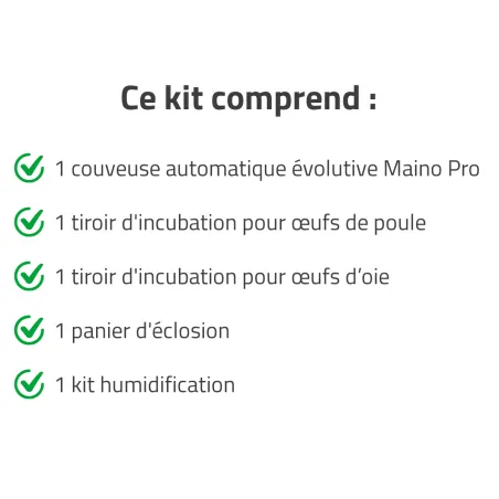 Couveuse évolutive 98 œufs - Kit professionnel MAINO