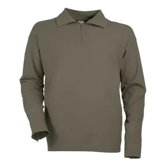 Chemise F1 coton kaki 240g/m² - col zippé, poignets ajustables