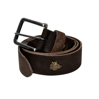 Ceinturon cuir marron à motif sanglier décoratif 35mm