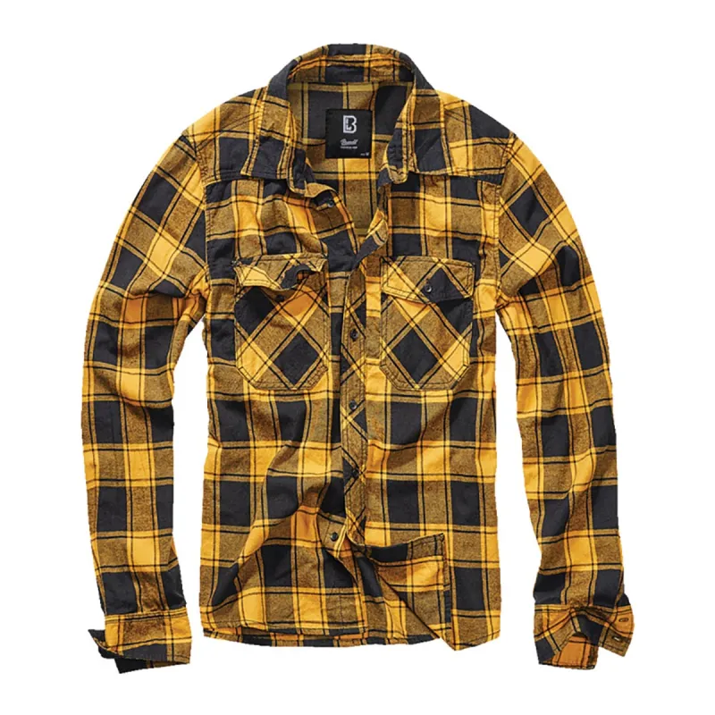 Chemise flanelle Brandit® jaune/noire - Homme