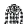 Chemise homme Brandit® carreaux noir/blanc - flanelle coton