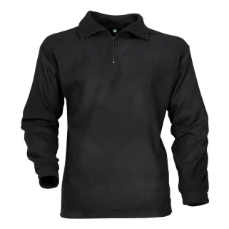 Chemise polaire F1 noire 220g/m² col zippé polyester