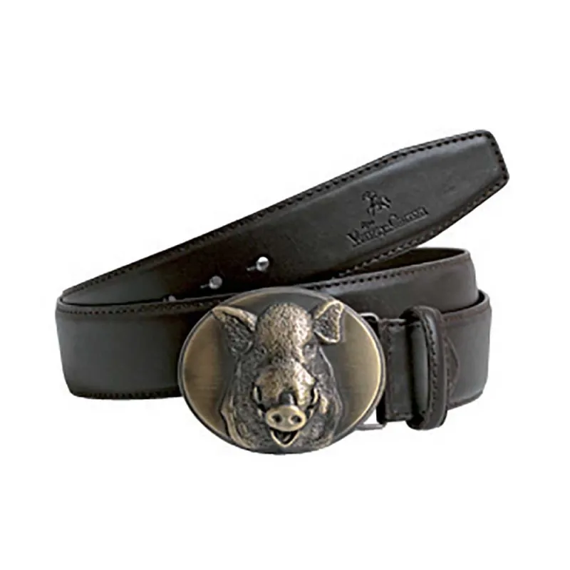 Ceinture cuir synthétique boucle sanglier Verney-Carron