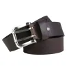 Ceinturon cuir marron 130 cm à double ardillon robuste
