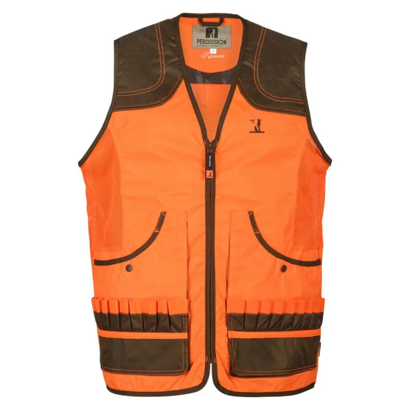Gilet chasse Savane haute visibilité avec carnier Percussion