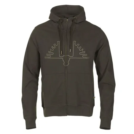 Sweat capuche Ultra full zip coton vert kaki S-2XL