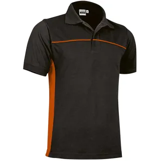 Polo Thunder noir-orange 2 boutons 50% coton