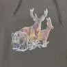 Sweat capuche kaki Bartavel® scène grands animaux