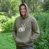 Sweat capuche kaki Bartavel® scène grands animaux