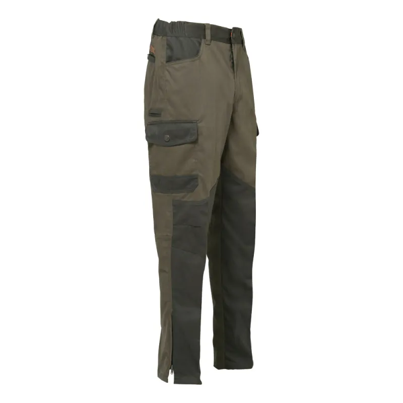 Fuseau chasse enfant kaki en polyester et coton