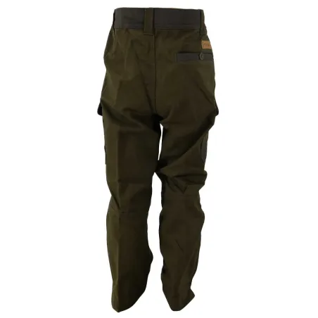 Fuseau chasse enfant kaki en polyester et coton