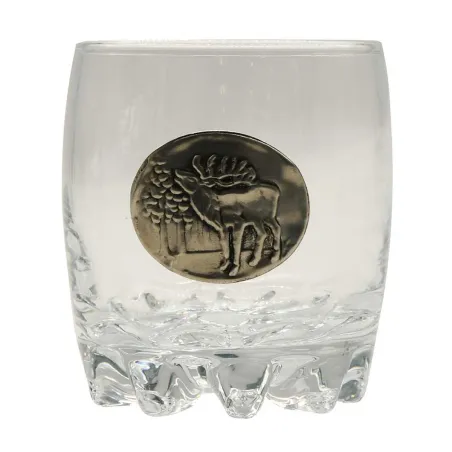 Lot de 6 verres à whisky 30 cl motif gibier en étain