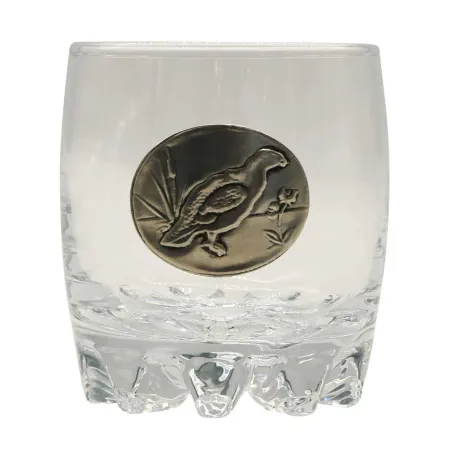 Lot de 6 verres à whisky 30 cl motif gibier en étain