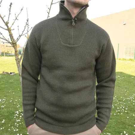 Pull chaud col camionneur kaki - S à 3XL - Lorry