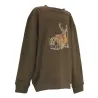 Sweat enfant kaki motifs grands animaux 6-14 ans
