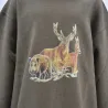 Sweat enfant kaki motifs grands animaux 6-14 ans