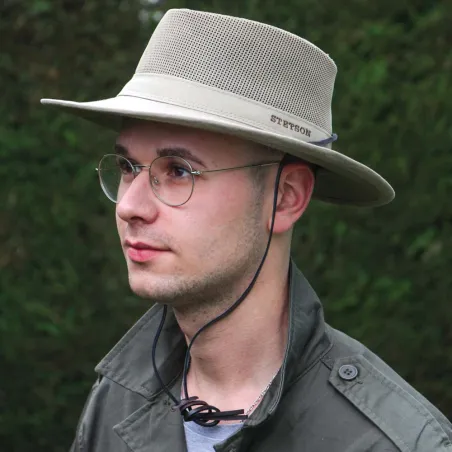 Chapeau safari Stetson Takani beige T56-57 - Léger et respirant