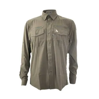 Chemise PROHUNT anti-tiques kaki stretch 4 poches manches longues