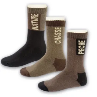 Lot de 3 chaussettes hautes pour chasse et extérieur