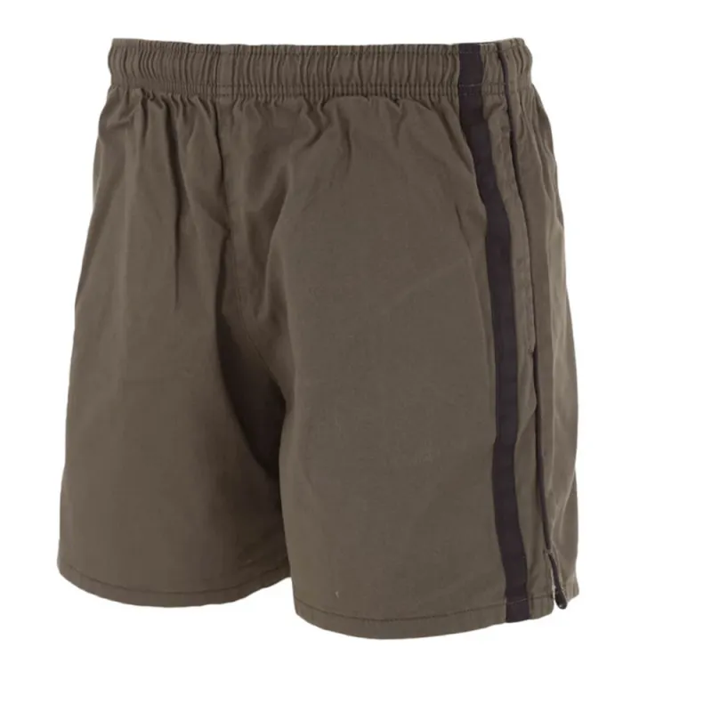 Short flottant kaki-noir coton 3 poches taille ajustable