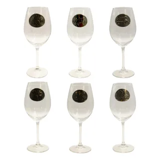 Verres à vin 360 ml motif gibier en étain - Lot de 6