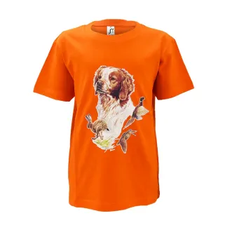 T-shirt enfant épagneul - Coton doux orange 6-12 ans
