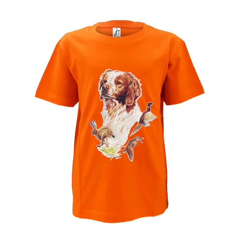 T-shirt enfant épagneul - Coton doux orange 6-12 ans