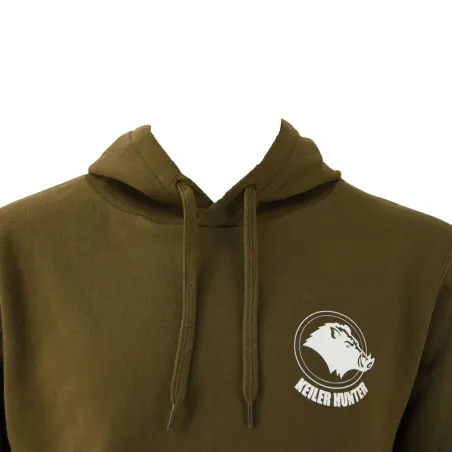 Sweat Hunter kaki 50% coton - Confort outdoor